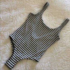 Rip Curl Classic Cut Textured Striped Swimsuit